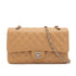 VINTAGE CHANEL CLASSIC FLAP MEDIUM CHAIN SHOULDER BAG CAMEL CAVIAR SKIN SILVER HARDWARE 90322909