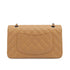 VINTAGE CHANEL CLASSIC FLAP MEDIUM CHAIN SHOULDER BAG CAMEL CAVIAR SKIN SILVER HARDWARE 90322909