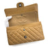 VINTAGE CHANEL CLASSIC FLAP MEDIUM CHAIN SHOULDER BAG CAMEL CAVIAR SKIN SILVER HARDWARE 90322909