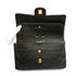VINTAGE CHANEL CLASSIC FLAP MEDIUM CHAIN SHOULDER BAG DARK GREEN LAMB SKIN GOLD HARDWARE 90348243