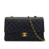 VINTAGE CHANEL CLASSIC FLAP MEDIUM CHAIN SHOULDER BAG NAVY LAMB SKIN GOLD HARDWARE 90325348