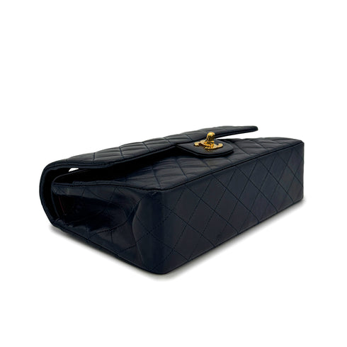 VINTAGE CHANEL CLASSIC FLAP MEDIUM CHAIN SHOULDER BAG NAVY LAMB SKIN GOLD HARDWARE 90325348