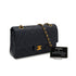 VINTAGE CHANEL CLASSIC FLAP MEDIUM CHAIN SHOULDER BAG NAVY LAMB SKIN GOLD HARDWARE 90325348