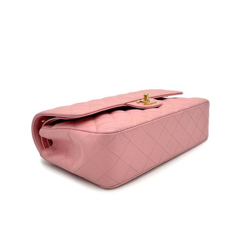 VINTAGE CHANEL CLASSIC FLAP MEDIUM CHAIN SHOULDER BAG PINK CAVIAR SKIN GOLD HARDWARE 90318187
