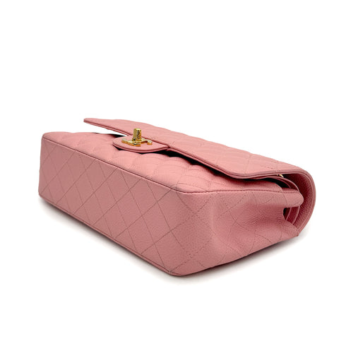 VINTAGE CHANEL CLASSIC FLAP MEDIUM CHAIN SHOULDER BAG PINK CAVIAR SKIN GOLD HARDWARE 90318187