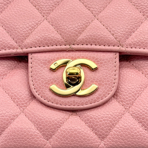 VINTAGE CHANEL CLASSIC FLAP MEDIUM CHAIN SHOULDER BAG PINK CAVIAR SKIN GOLD HARDWARE 90318187