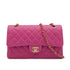 VINTAGE CHANEL CLASSIC FLAP MEDIUM CHAIN SHOULDER BAG PINK LAMB SKIN GOLD HARDWARE 90321630