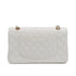 VINTAGE CHANEL CLASSIC FLAP MEDIUM CHAIN SHOULDER BAG WHITE CAVIAR SKIN GOLD HARDWARE 90321011