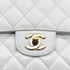 VINTAGE CHANEL CLASSIC FLAP MEDIUM CHAIN SHOULDER BAG WHITE CAVIAR SKIN GOLD HARDWARE 90321011