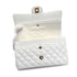 VINTAGE CHANEL CLASSIC FLAP MEDIUM CHAIN SHOULDER BAG WHITE CAVIAR SKIN GOLD HARDWARE 90321011