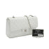 VINTAGE CHANEL CLASSIC FLAP MEDIUM CHAIN SHOULDER BAG WHITE CAVIR SKIN SILVER HARDWARE 90343863