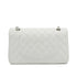 VINTAGE CHANEL CLASSIC FLAP MEDIUM CHAIN SHOULDER BAG WHITE CAVIR SKIN SILVER HARDWARE 90343863