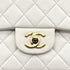 VINTAGE CHANEL CLASSIC FLAP MEDIUM CHAIN SHOULDER BAG WHITE LAMB SKIN GOLD HARDWARE 90318633