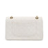 VINTAGE CHANEL CLASSIC FLAP MEDIUM CHAIN SHOULDER BAG WHITE LAMB SKIN GOLD HARDWARE 90318633