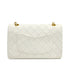 VINTAGE CHANEL CLASSIC FLAP MEDIUM CHAIN SHOULDER BAG WHITE LAMB SKIN GOLD HARDWARE 90309164