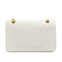 VINTAGE CHANEL CLASSIC FLAP MEDIUM CHAIN SHOULDER BAG WHITE LAMB SKIN GOLD HARDWARE 90324288