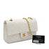 VINTAGE CHANEL CLASSIC FLAP MEDIUM CHAIN SHOULDER BAG WHITE LAMB SKIN GOLD HARDWARE 90324288