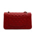 CHANEL CLASSIC FLAP MEDIUM CHAIN SHUOLDER BAG RED CAVIAR SKIN SILVER HARDWARE 90339659