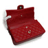 CHANEL CLASSIC FLAP MEDIUM CHAIN SHUOLDER BAG RED CAVIAR SKIN SILVER HARDWARE 90339659