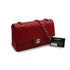 CHANEL CLASSIC FLAP MEDIUM CHAIN SHUOLDER BAG RED CAVIAR SKIN SILVER HARDWARE 90339659