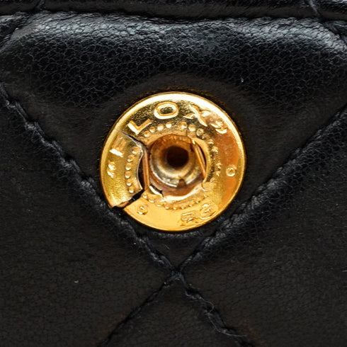 VINTAGE CHANEL CLASSIC FLAP SMALL CHAIN SHOULDER BAG BLACK LAMB SKIN GOLD HARDWARE 90341838