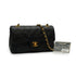VINTAGE CHANEL CLASSIC FLAP SMALL CHAIN SHOULDER BAG BLACK LAMB SKIN GOLD HARDWARE 90341838