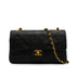 VINTAGE CHANEL CLASSIC FLAP SMALL CHAIN SHOULDER BAG BLACK LAMB SKIN GOLD HARDWARE 90341838