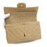 VINTAGE CHANEL CLASSIC FLAP SMALL CHAIN SHOULDER BAG BEIGE LAMB SKIN GOLD HARDWARE 90321004