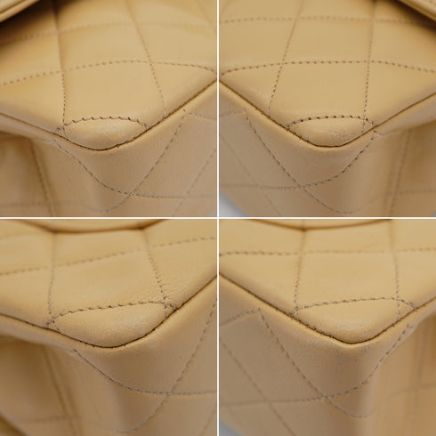 VINTAGE CHANEL CLASSIC FLAP SMALL CHAIN SHOULDER BAG BEIGE LAMB SKIN GOLD HARDWARE 90335504