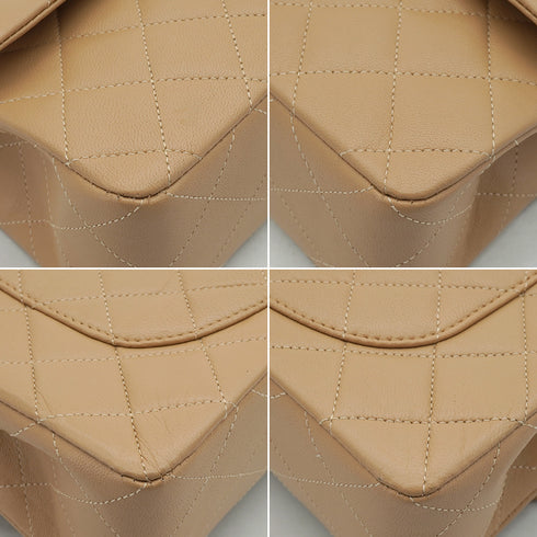 VINTAGE CHANEL CLASSIC FLAP SMALL CHAIN SHOULDER BAG BEIGE LAMB SKIN GOLD HARDWARE 90344363