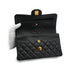 VINTAGE CHANEL CLASSIC FLAP SMALL CHAIN SHOULDER BAG BLACK CAVIAR SKIN GOLD HARDWARE 90339973