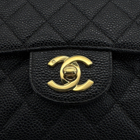 VINTAGE CHANEL CLASSIC FLAP SMALL CHAIN SHOULDER BAG BLACK CAVIAR SKIN GOLD HARDWARE 90321149