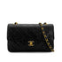 VINTAGE CHANEL CLASSIC FLAP SMALL CHAIN SHOULDER BAG BLACK LAMB SKIN GOLD HARDWARE 90322293