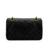 VINTAGE CHANEL CLASSIC FLAP SMALL CHAIN SHOULDER BAG BLACK LAMB SKIN GOLD HARDWARE 90322293