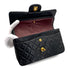 VINTAGE CHANEL CLASSIC FLAP SMALL CHAIN SHOULDER BAG BLACK LAMB SKIN GOLD HARDWARE 90322293