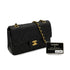 VINTAGE CHANEL CLASSIC FLAP SMALL CHAIN SHOULDER BAG BLACK LAMB SKIN GOLD HARDWARE 90325802