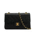 VINTAGE CHANEL CLASSIC FLAP SMALL CHAIN SHOULDER BAG BLACK LAMB SKIN GOLD HARDWARE 90328466
