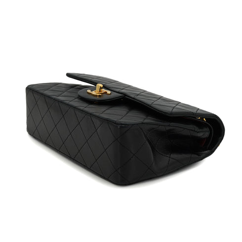 VINTAGE CHANEL CLASSIC FLAP SMALL CHAIN SHOULDER BAG BLACK LAMB SKIN GOLD HARDWARE 90328466