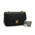 VINTAGE CHANEL CLASSIC FLAP SMALL CHAIN SHOULDER BAG BLACK LAMB SKIN GOLD HARDWARE 90334150