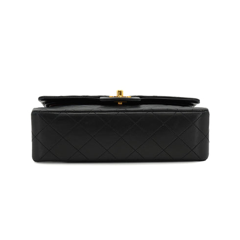 VINTAGE CHANEL CLASSIC FLAP SMALL CHAIN SHOULDER BAG BLACK LAMB SKIN GOLD HARDWARE 90334165