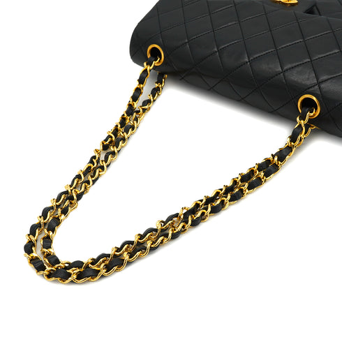 VINTAGE CHANEL CLASSIC FLAP SMALL CHAIN SHOULDER BAG BLACK LAMB SKIN GOLD HARDWARE 90334165