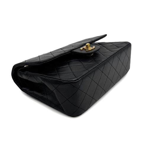 VINTAGE CHANEL CLASSIC FLAP SMALL CHAIN SHOULDER BAG BLACK LAMB SKIN GOLD HARDWARE 90313580
