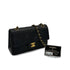 VINTAGE CHANEL CLASSIC FLAP SMALL CHAIN SHOULDER BAG BLACK LAMB SKIN GOLD HARDWARE 90314773