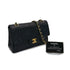 VINTAGE CHANEL CLASSIC FLAP SMALL CHAIN SHOULDER BAG BLACK LAMB SKIN GOLD HARDWARE 90317291