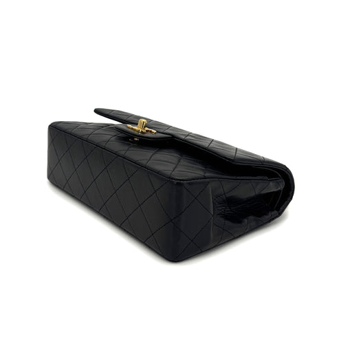 VINTAGE CHANEL CLASSIC FLAP SMALL CHAIN SHOULDER BAG BLACK LAMB SKIN GOLD HARDWARE 90323201