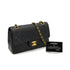 VINTAGE CHANEL CLASSIC FLAP SMALL CHAIN SHOULDER BAG BLACK LAMB SKIN GOLD HARDWARE 90323479