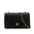VINTAGE CHANEL CLASSIC FLAP SMALL CHAIN SHOULDER BAG BLACK LAMB SKIN GOLD HARDWARE 90323479