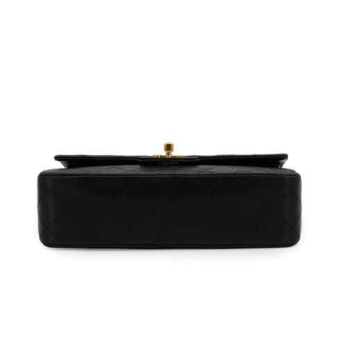 VINTAGE CHANEL CLASSIC FLAP SMALL CHAIN SHOULDER BAG BLACK LAMB SKIN GOLD HARDWARE 90325594