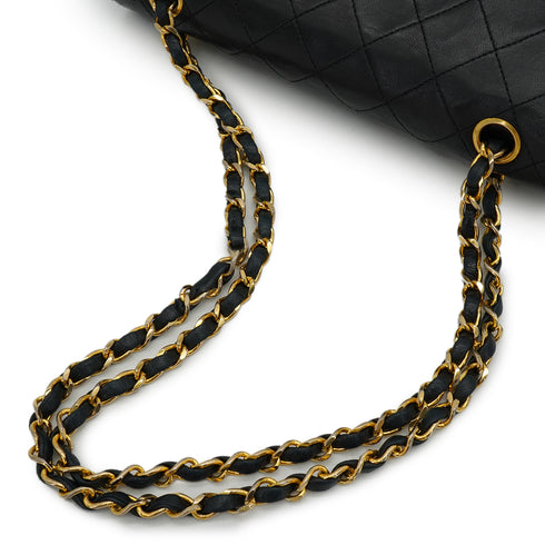 VINTAGE CHANEL CLASSIC FLAP SMALL CHAIN SHOULDER BAG BLACK LAMB SKIN GOLD HARDWARE 90325594