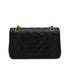 VINTAGE CHANEL CLASSIC FLAP SMALL CHAIN SHOULDER BAG BLACK LAMB SKIN GOLD HARDWARE 90333741